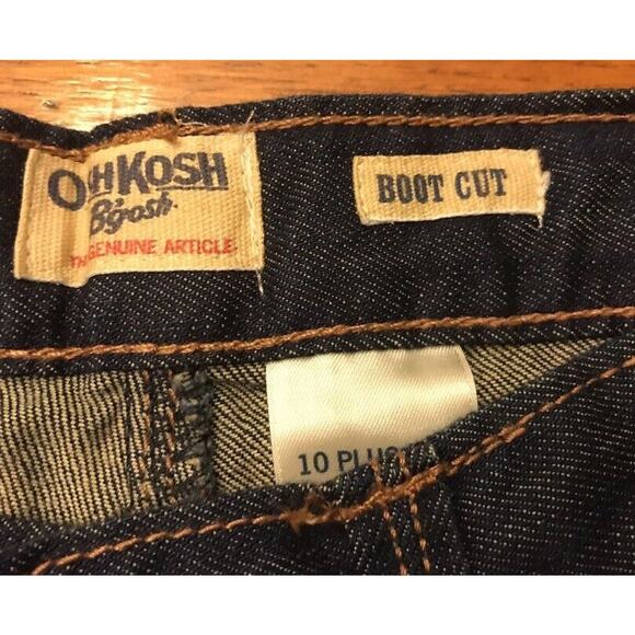 10 Plus OshKosh B'gosh Boot Cut Adjustable Waist Girls Jeans New Dark Wash Denim - Picture 6 of 12